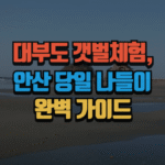 대부도 갯벌체험 & 안산 당일 나들이 완벽 가이드 (2025년 최신) 5 대부도 갯벌체험 & 안산 당일 나들이 완벽 가이드 (2025년 최신)