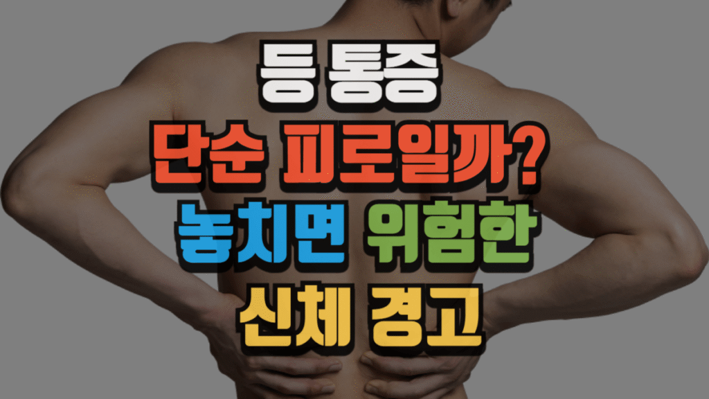 등 통증, 단순 피로일까요? 놓치면 위험한 신체 경고 (2025 최신) 4 등 통증, 단순 피로일까요? 놓치면 위험한 신체 경고 (2025 최신)