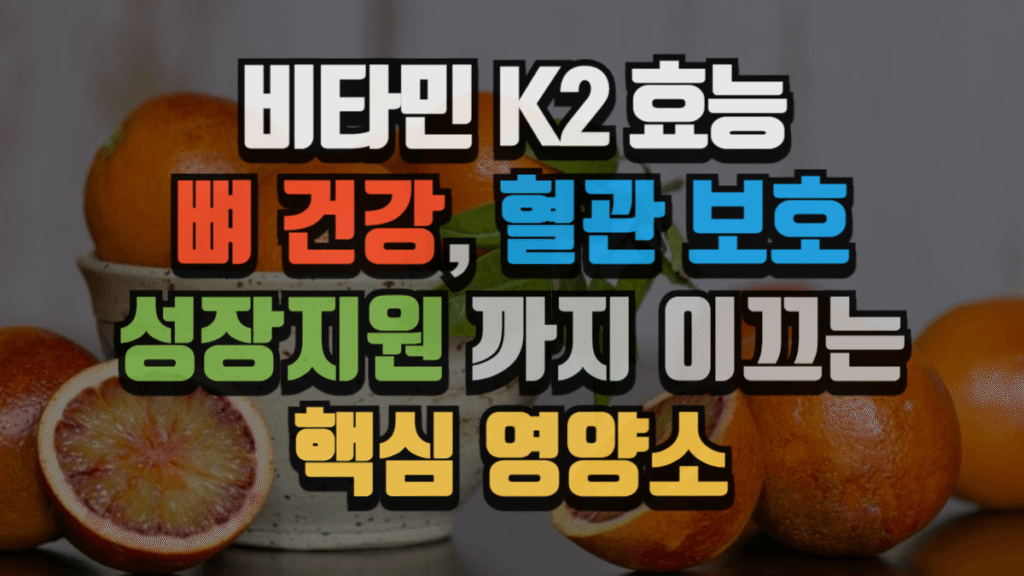 비타민 K2 효능 완전정리 : 뼈 건강, 혈관 보호, 성장 지원까지 이끄는 핵심 영양소 (2025 최신) 4 비타민 K2 효능 완전정리 : 뼈 건강, 혈관 보호, 성장 지원까지 이끄는 핵심 영양소 (2025 최신)
