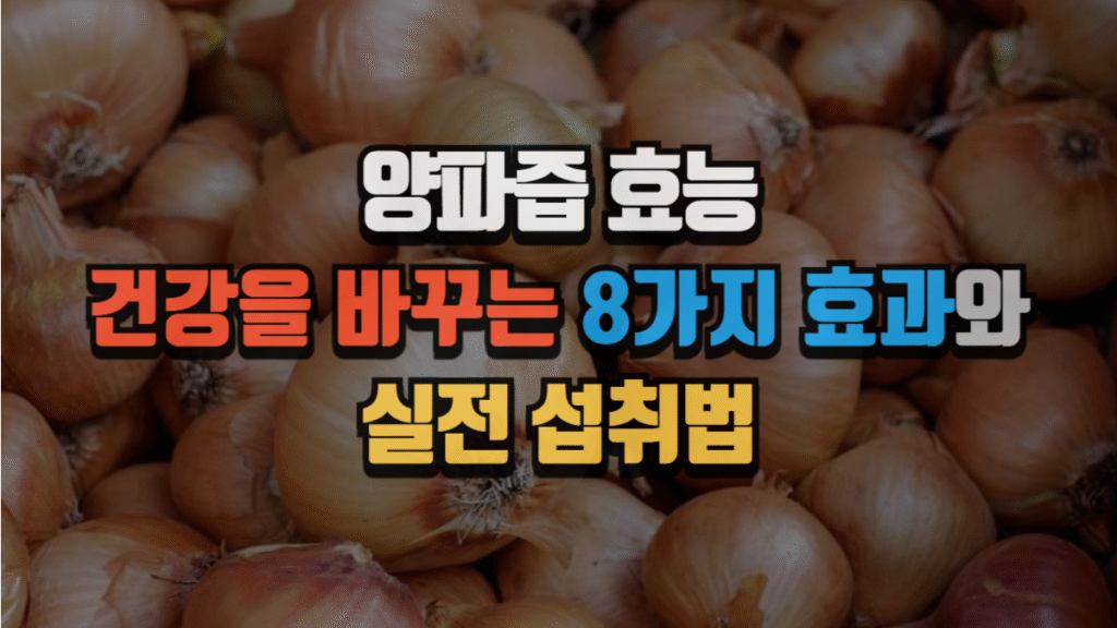 양파즙 효능: 건강을 바꾸는 8가지 효과와 실전 섭취법