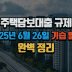 주택담보대출 규제 또 바뀌었다! 2025년 6월 26일 기습 발표 완전정리 & 대출자 체크리스트 3 주택담보대출 규제 또 바뀌었다! 2025년 6월 26일 기습 발표 완전정리 & 대출자 체크리스트