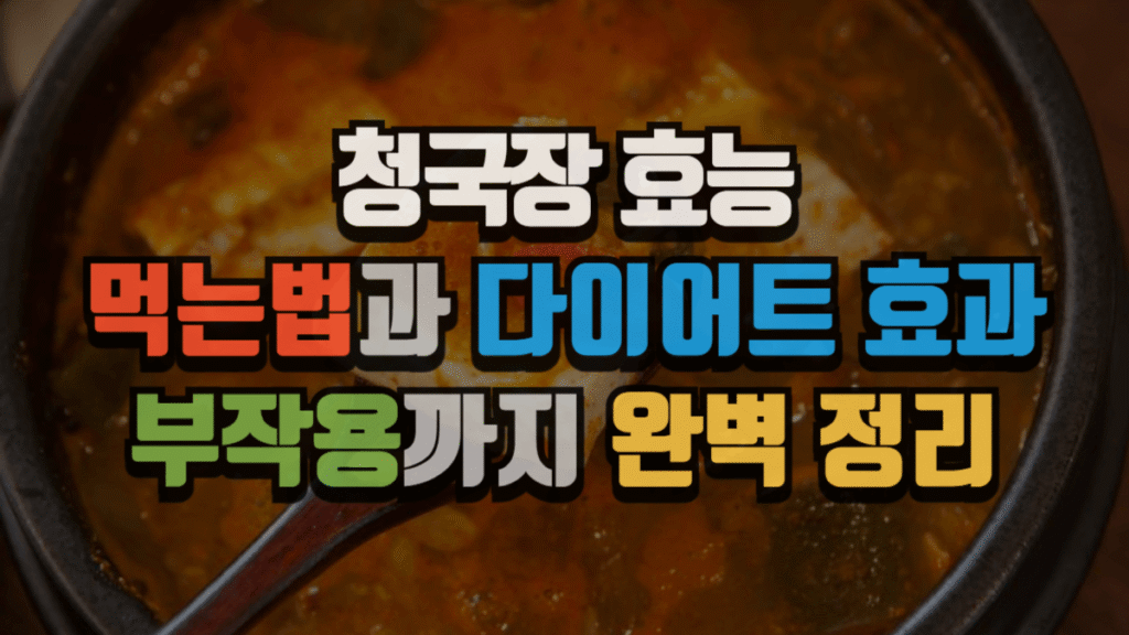 청국장 효능, 먹는법과 다이어트 효과, 부작용까지 완벽 정리 (2025 최신)