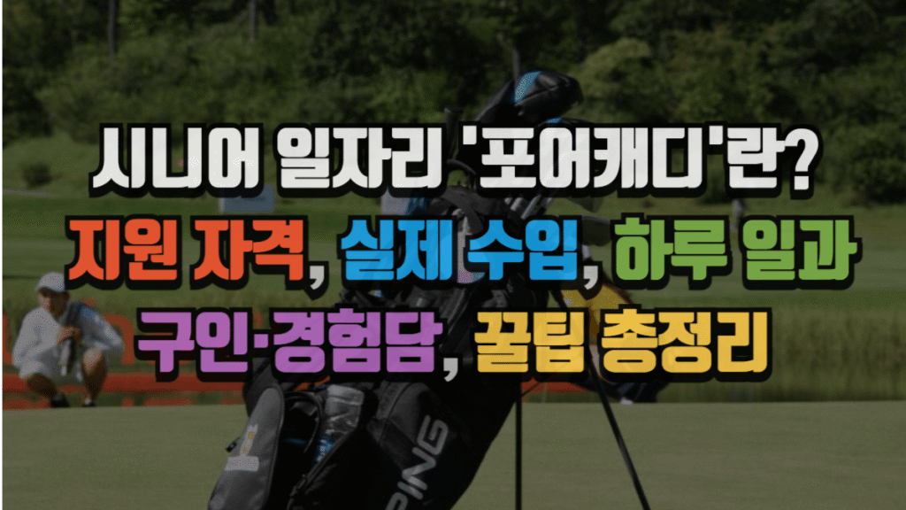 시니어 일자리 포어캐디란? 지원 자격, 실제 수입, 하루 일과, 구인·경험담, 꿀팁 총정리